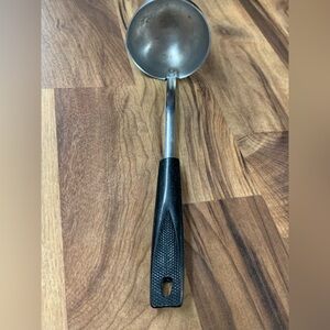 Ekco USA Vintage Chromium Plated Soup Gravy Muffin Ladle w/ Spout & Black Handle